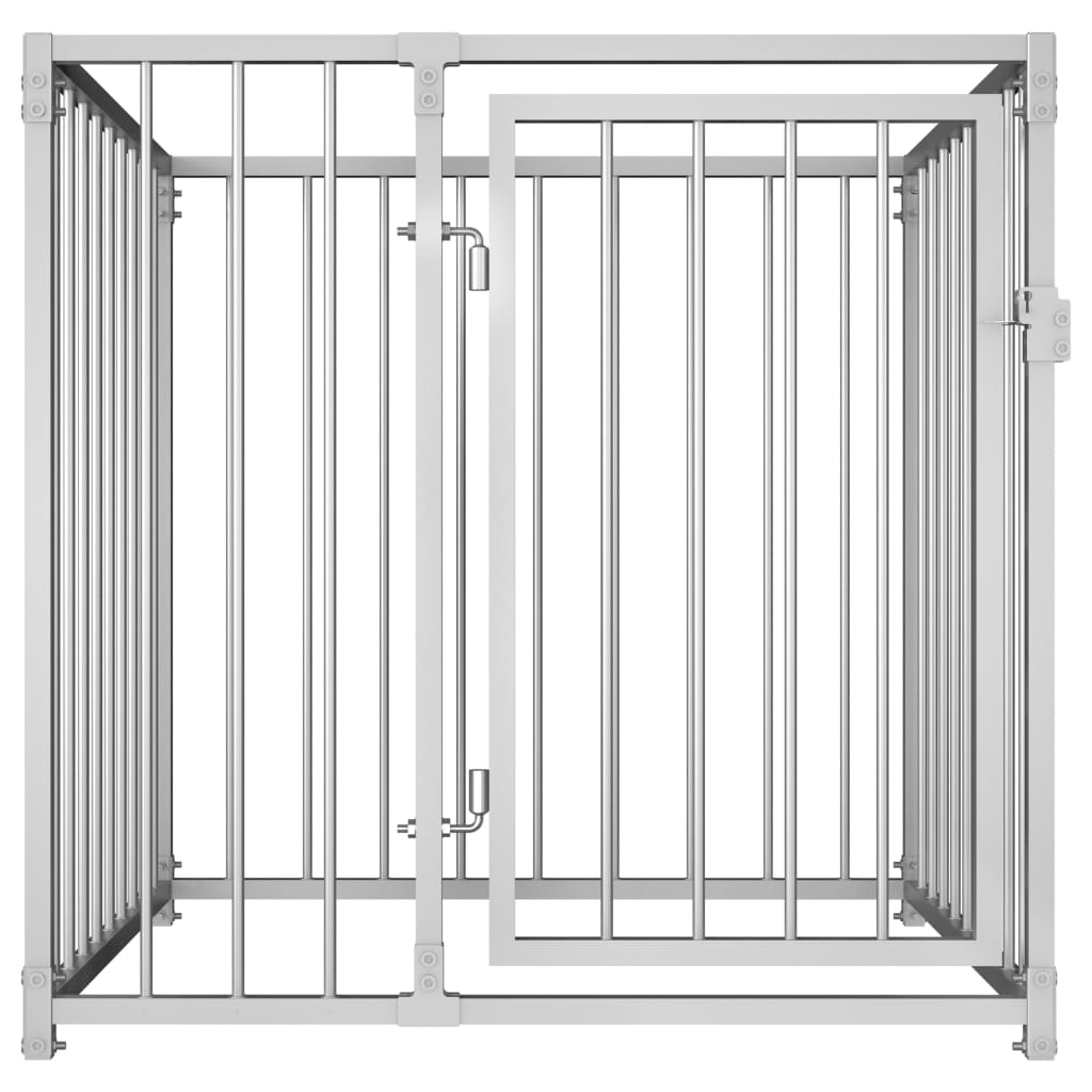 vidaXL Outdoor Dog Kennel Large Dog Crate Dog Cage Playpen Galvanized Steel