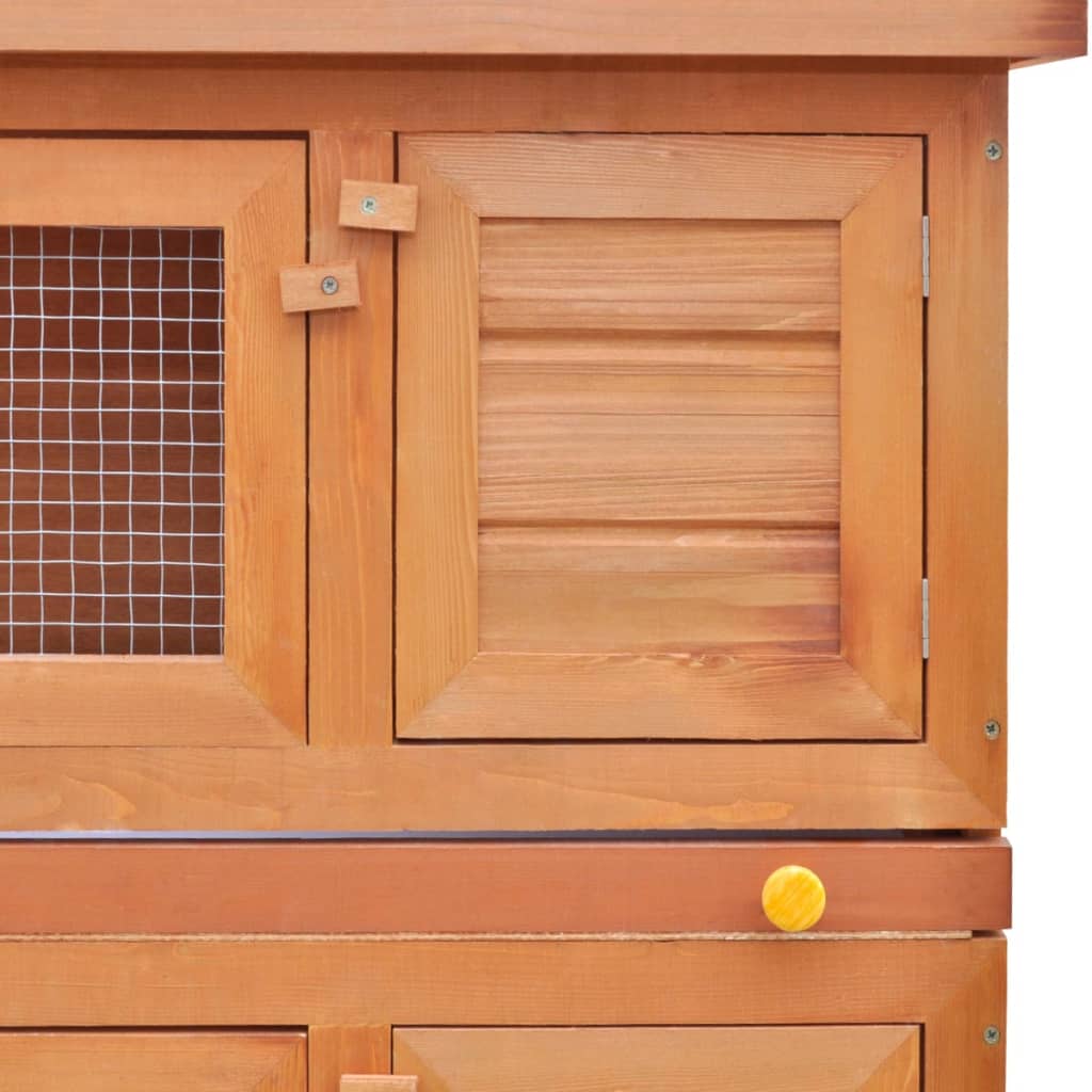 vidaXL Rabbit Hutch Bunny Cage Pet House for Small Animals Solid Pine Wood