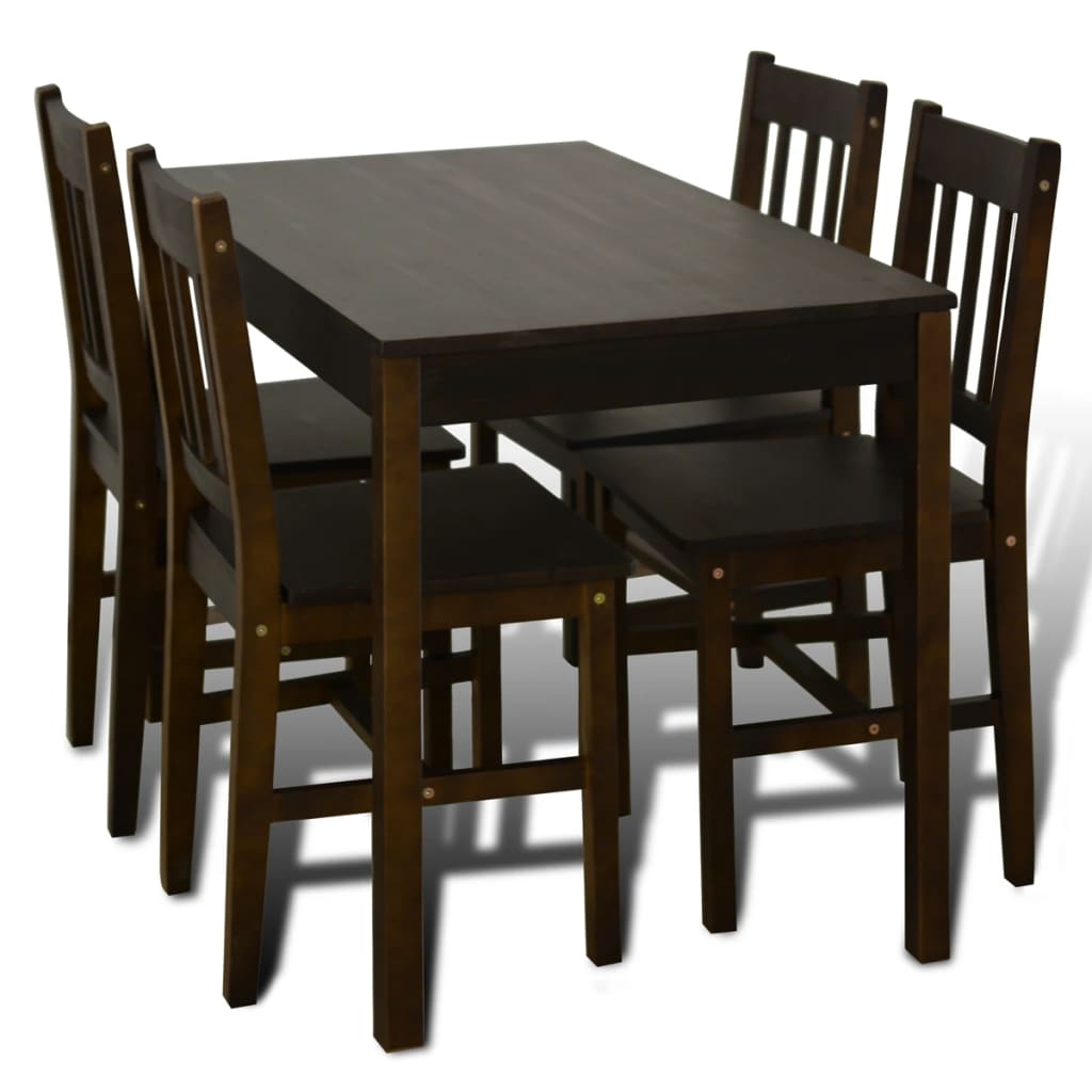 vidaXL Dining Table and Chair Dining Set Dinner Table with 4 Chairs Natural