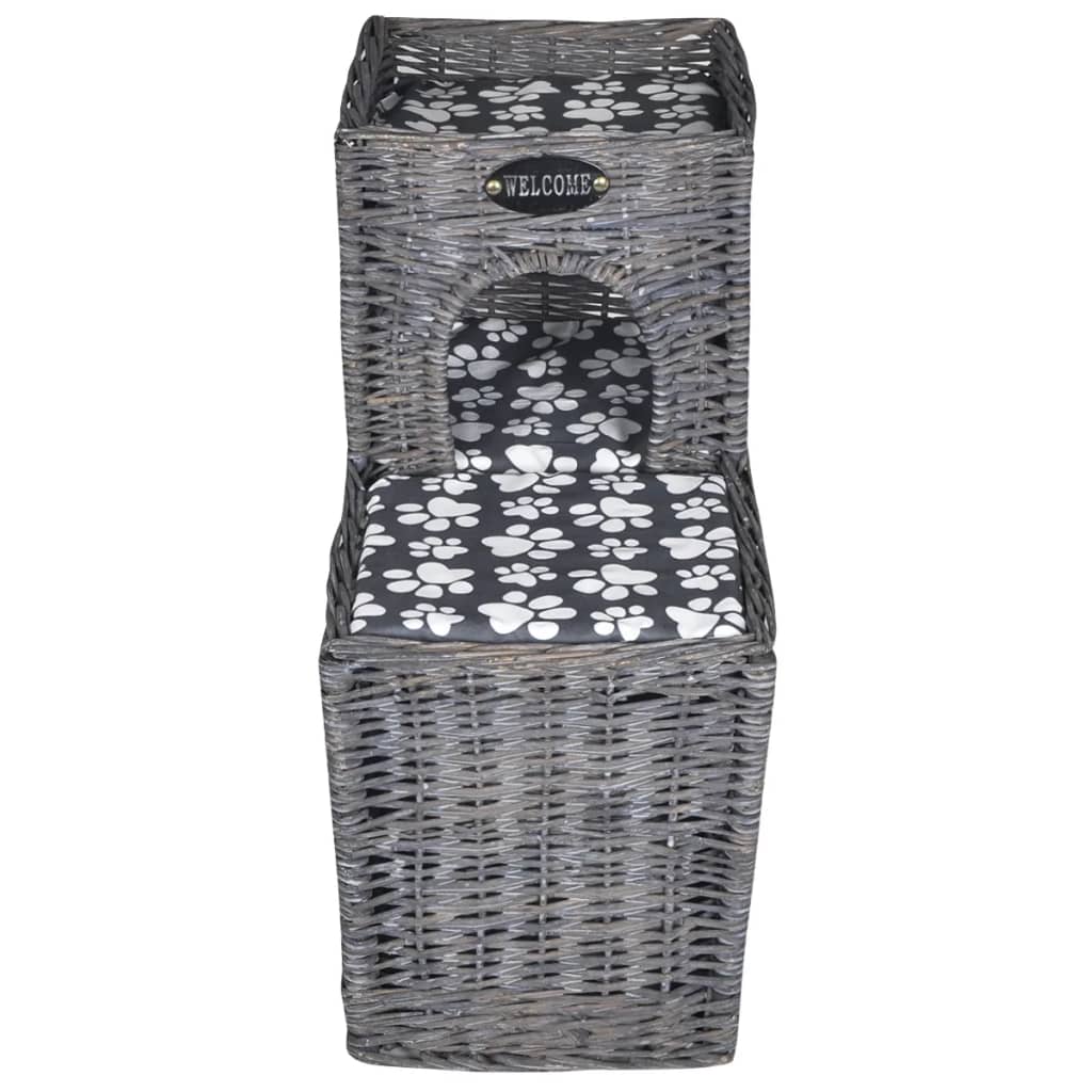 vidaXL Willow Cat Tree Pet House/Bed/Castle/Scratching Post with Cushion