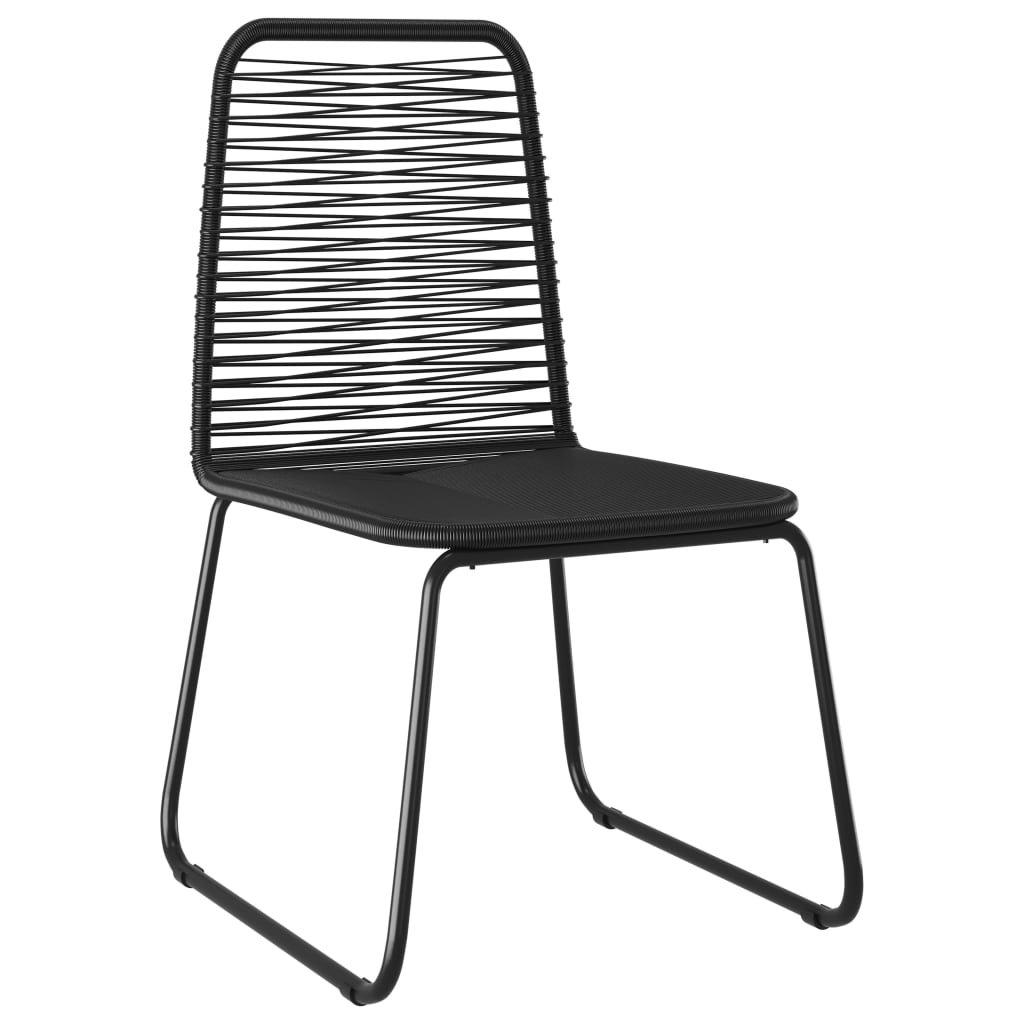 vidaXL Patio Chairs Outdoor Patio Dining Chair with Backrest Poly Rattan Black