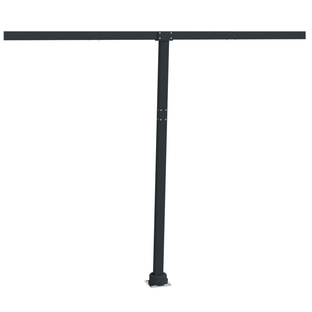 vidaXL Awning Post Set Outdoor Patio Metal Sun Shade Pole Support Canopy Iron