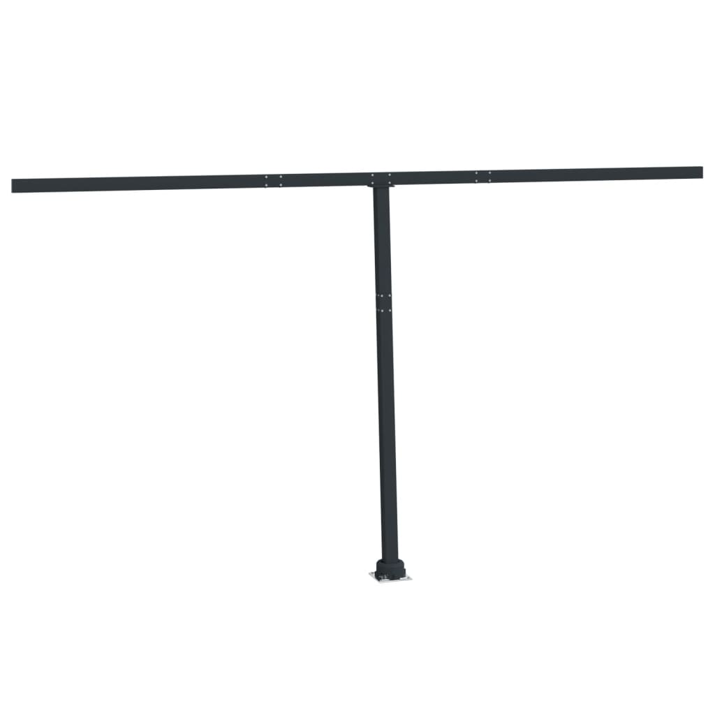 vidaXL Awning Post Set Outdoor Patio Metal Sun Shade Pole Support Canopy Iron
