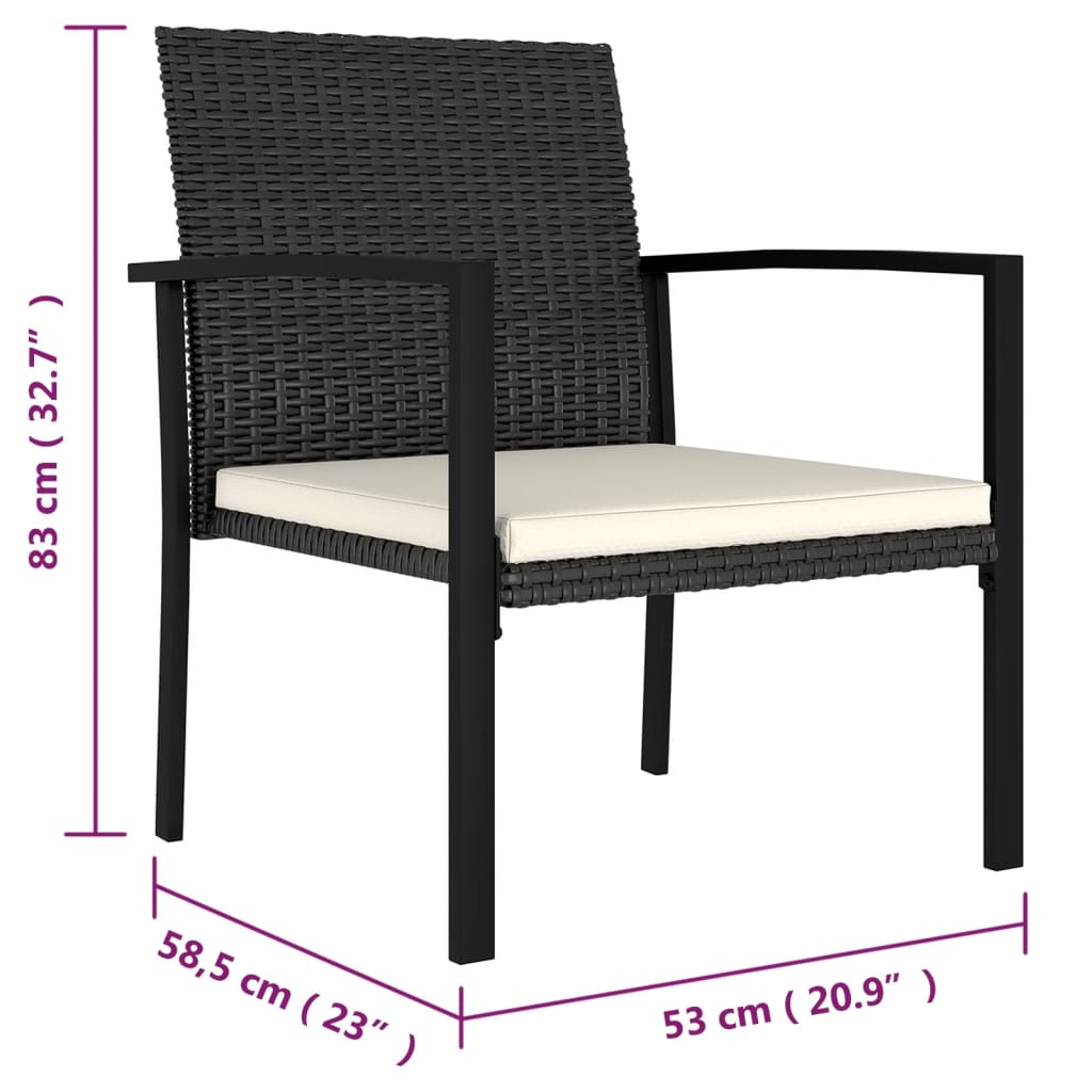 vidaXL Patio Dining Set Dining Table and Chairs Furniture Set Poly Rattan