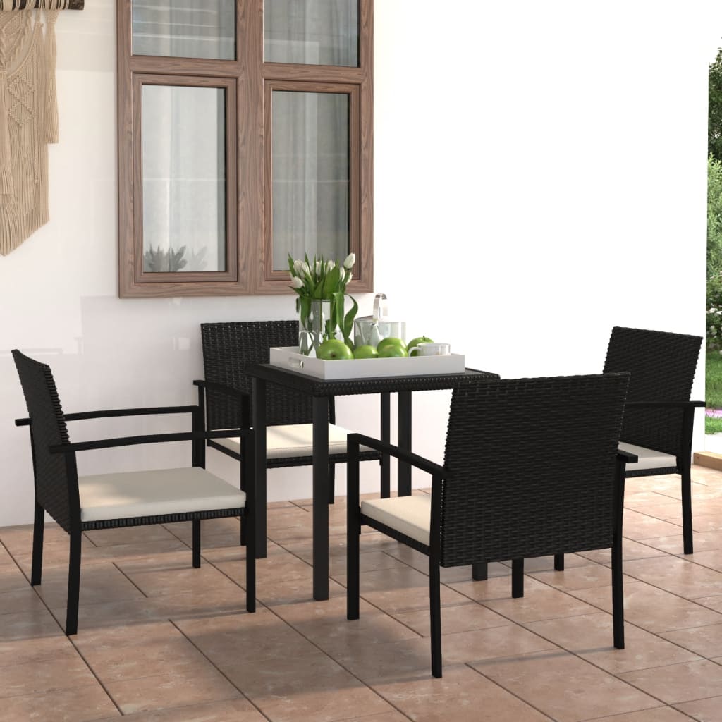 vidaXL Patio Dining Set Dining Table and Chairs Furniture Set Poly Rattan