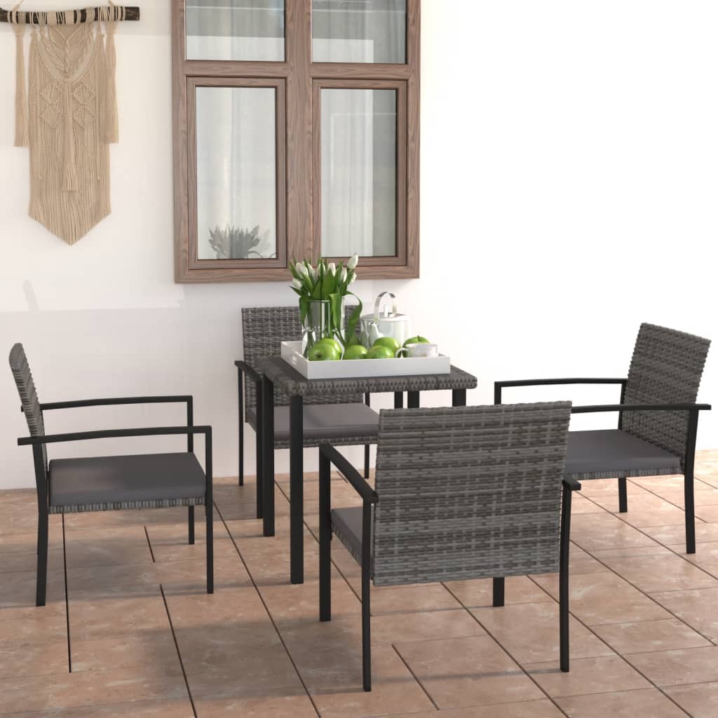 vidaXL Patio Dining Set Dining Table and Chairs Furniture Set Poly Rattan