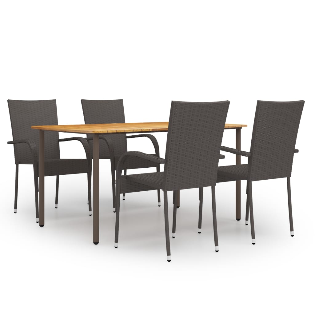 vidaXL Patio Dining Set Dining Table and Chairs Furniture Set Poly Rattan