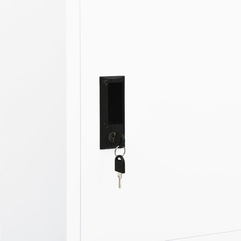 vidaXL Wardrobe Armoire Clothes Storage Closet with 2 Lockable Doors Steel