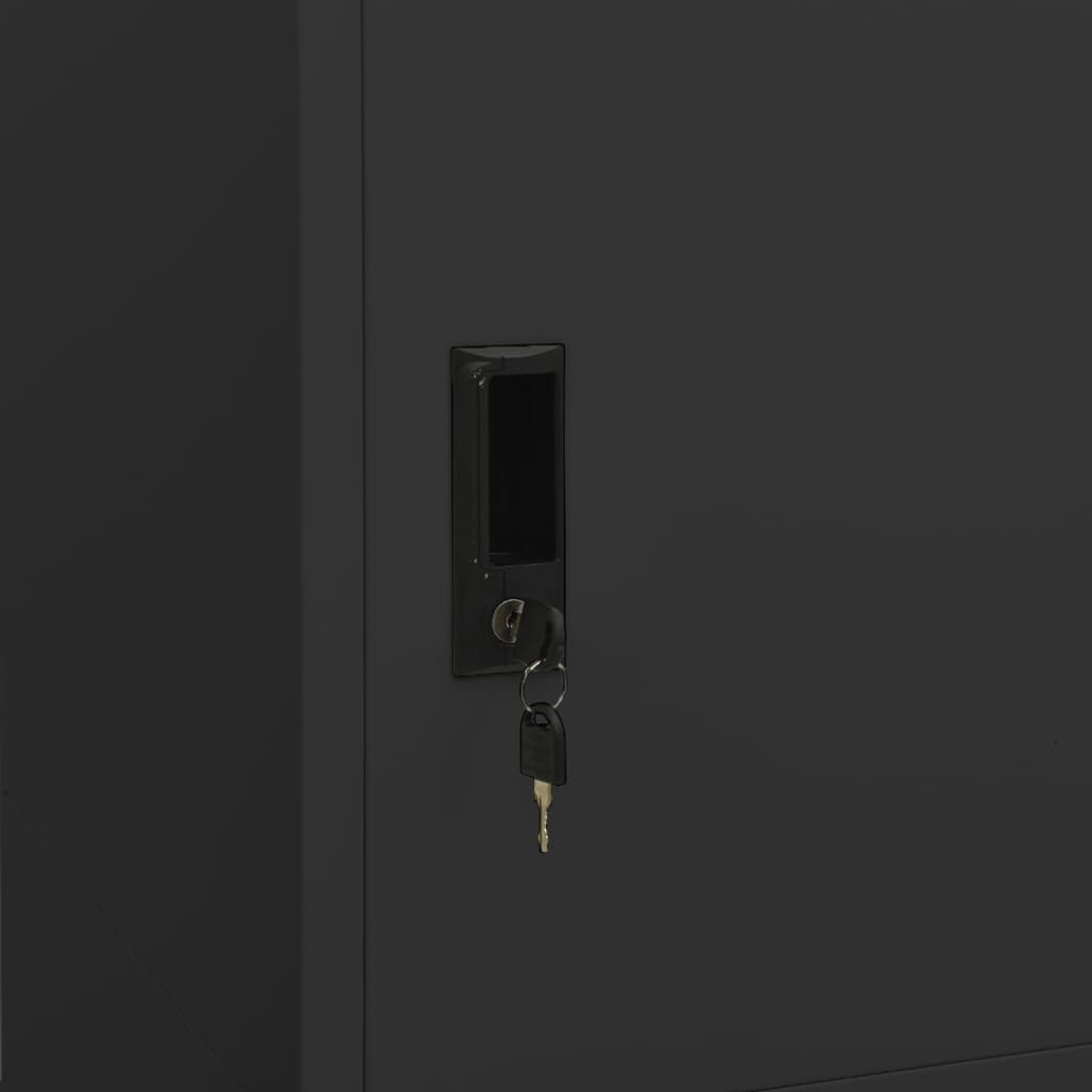 vidaXL Wardrobe Armoire Clothes Storage Closet with 2 Lockable Doors Steel