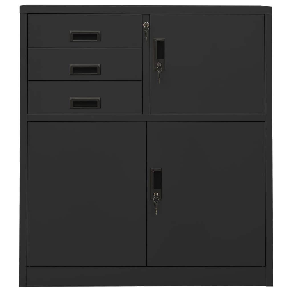 vidaXL Office Cabinet Anthracite 35.4"x15.7"x40.2" Steel