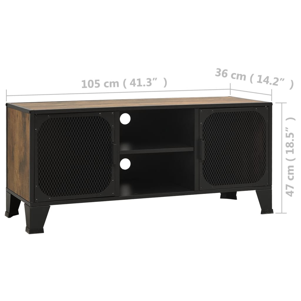 vidaXL TV Stand Media Unit Entertainment Center for Living Room Metal and MDF
