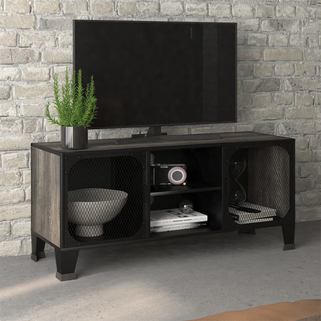 vidaXL TV Stand Media Unit Entertainment Center for Living Room Metal and MDF
