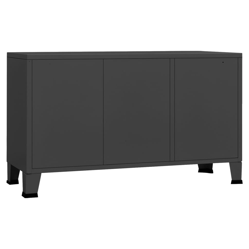 vidaXL Sideboard Industrial Storage Cabinet for Living Room Metal and Glass