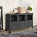 vidaXL Sideboard Industrial Storage Cabinet for Living Room Metal and Glass