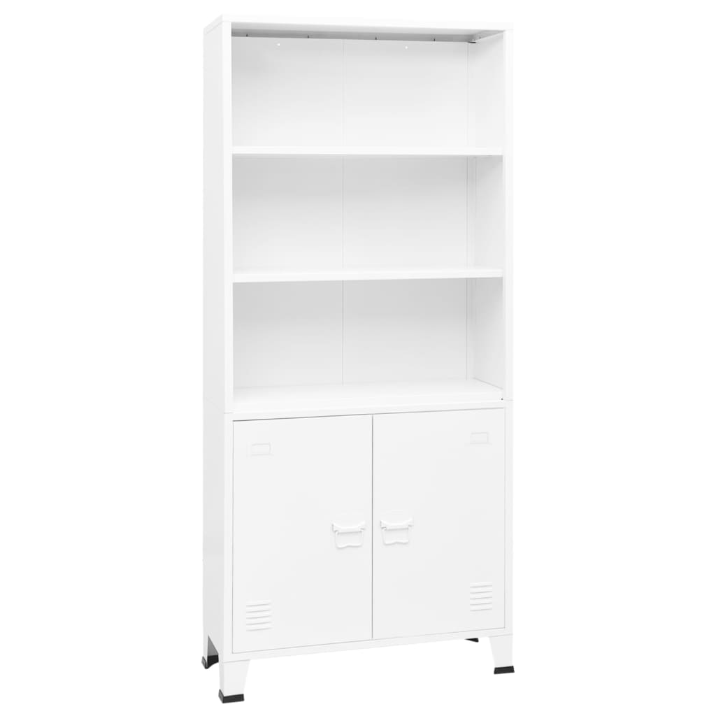 vidaXL Bookshelf Bookcase with 3 Shelves Decor Cabinet with Display Steel