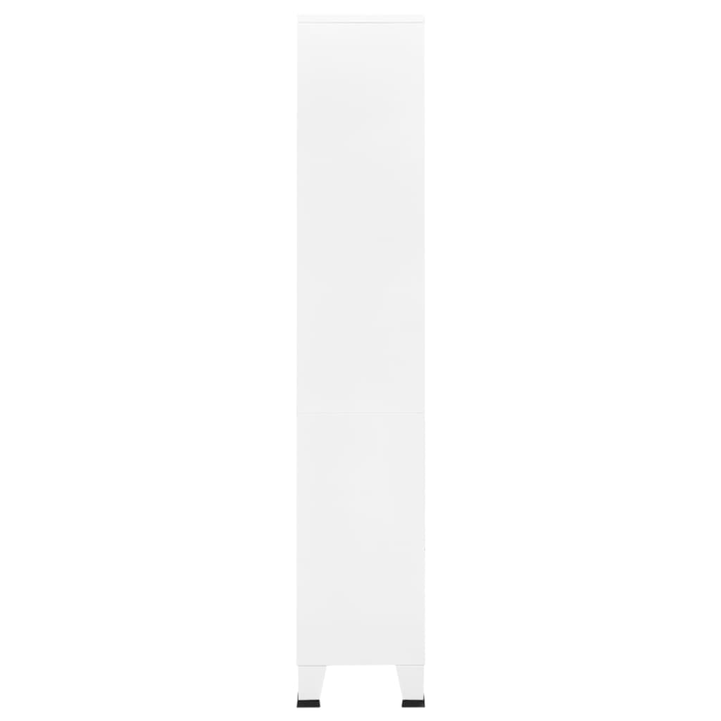 vidaXL Bookshelf Bookcase with 3 Shelves Decor Cabinet with Display Steel