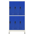 vidaXL Locker Cabinet Gray and Blue 35.4"x17.7"x70.9" Steel