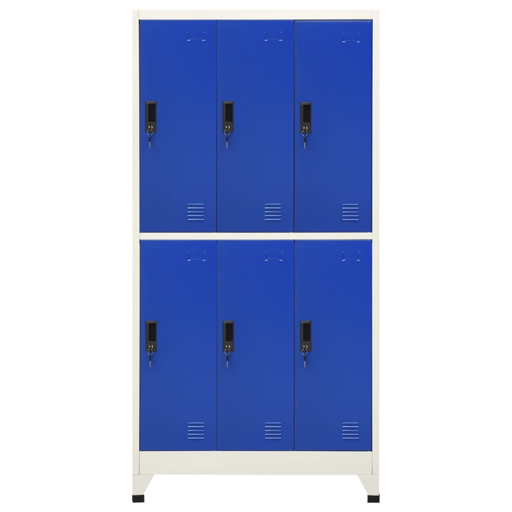 vidaXL Locker Cabinet Gray and Blue 35.4"x17.7"x70.9" Steel