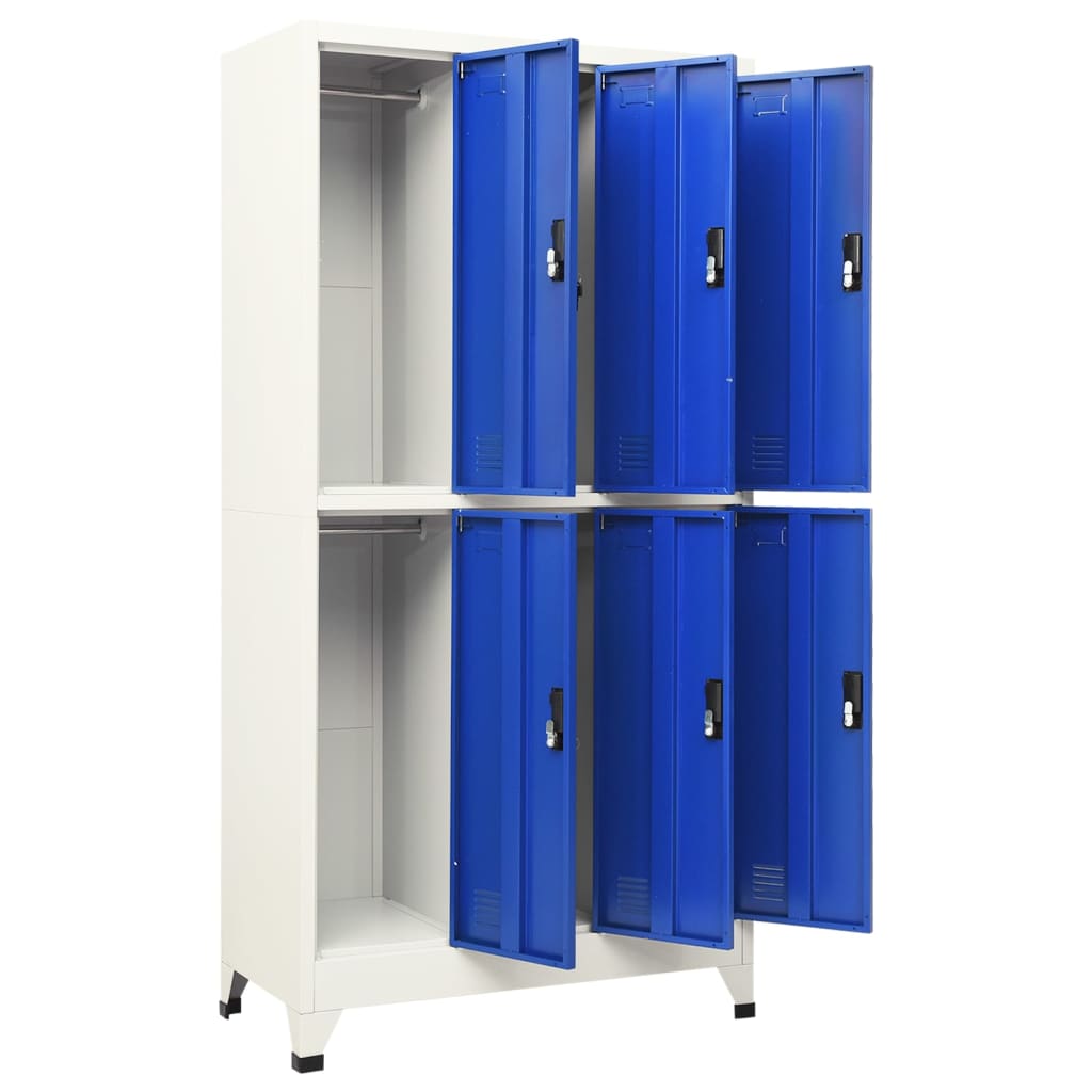 vidaXL Locker Cabinet Gray and Blue 35.4"x17.7"x70.9" Steel
