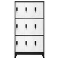 vidaXL Locker Cabinet Anthracite and White 35.4"x17.7"x70.9" Steel