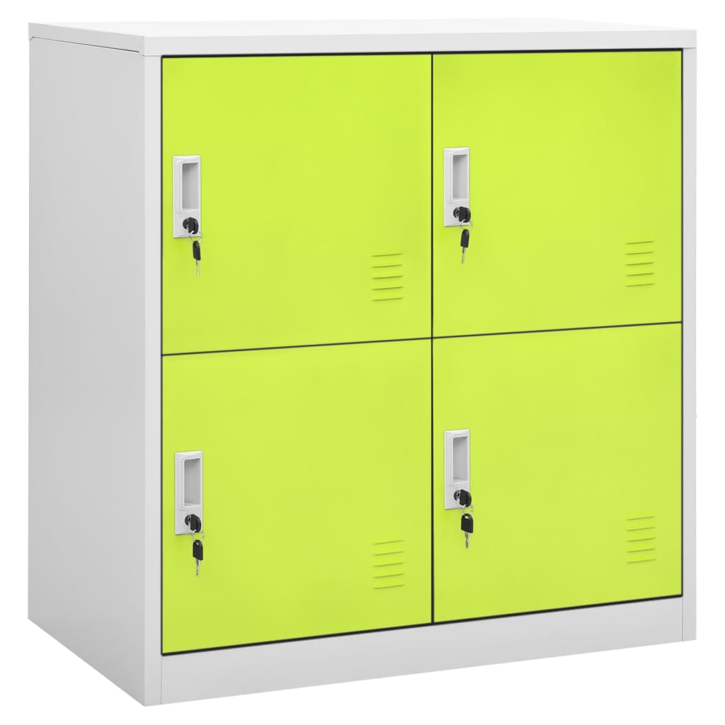 vidaXL Locker Cabinets 2 pcs Light Gray and Green 35.4"x17.7"x36.4" Steel