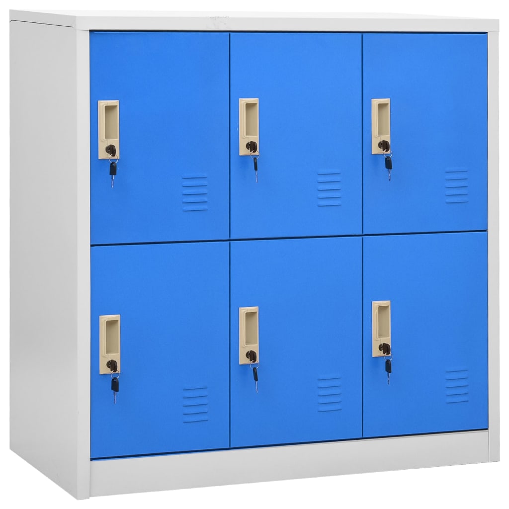 vidaXL Locker Cabinets 5 pcs Light Gray and Blue 35.4"x17.7"x36.4" Steel