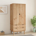 vidaXL Closet Cabinet Wardrobe Closet Organizer Armoire OTTA Solid Wood Pine