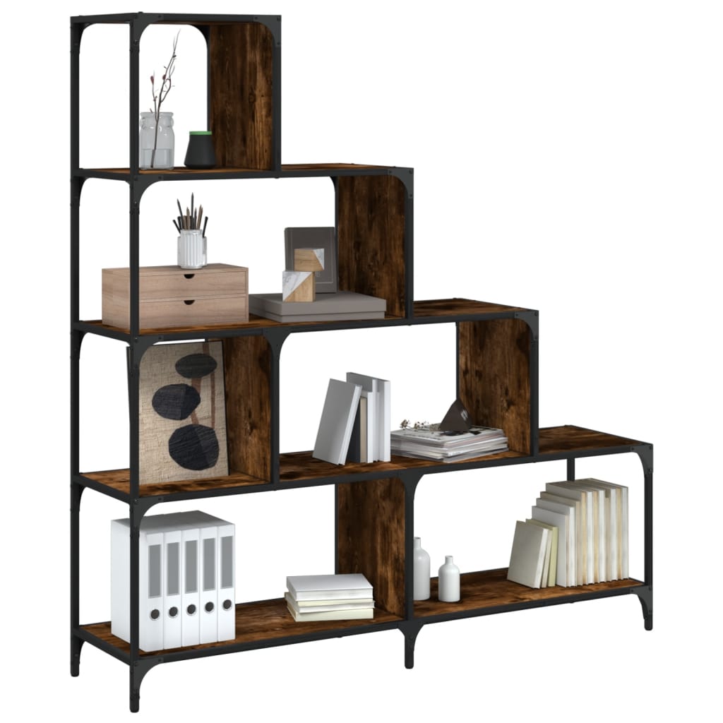 vidaXL Bookcase 4-Stair Storage Bookshelf Display Cabinet Engineered Wood