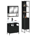 vidaXL 3 Piece Bathroom Furniture Set Black Engineered Wood
