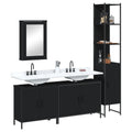 vidaXL 4 Piece Bathroom Furniture Set Black Engineered Wood