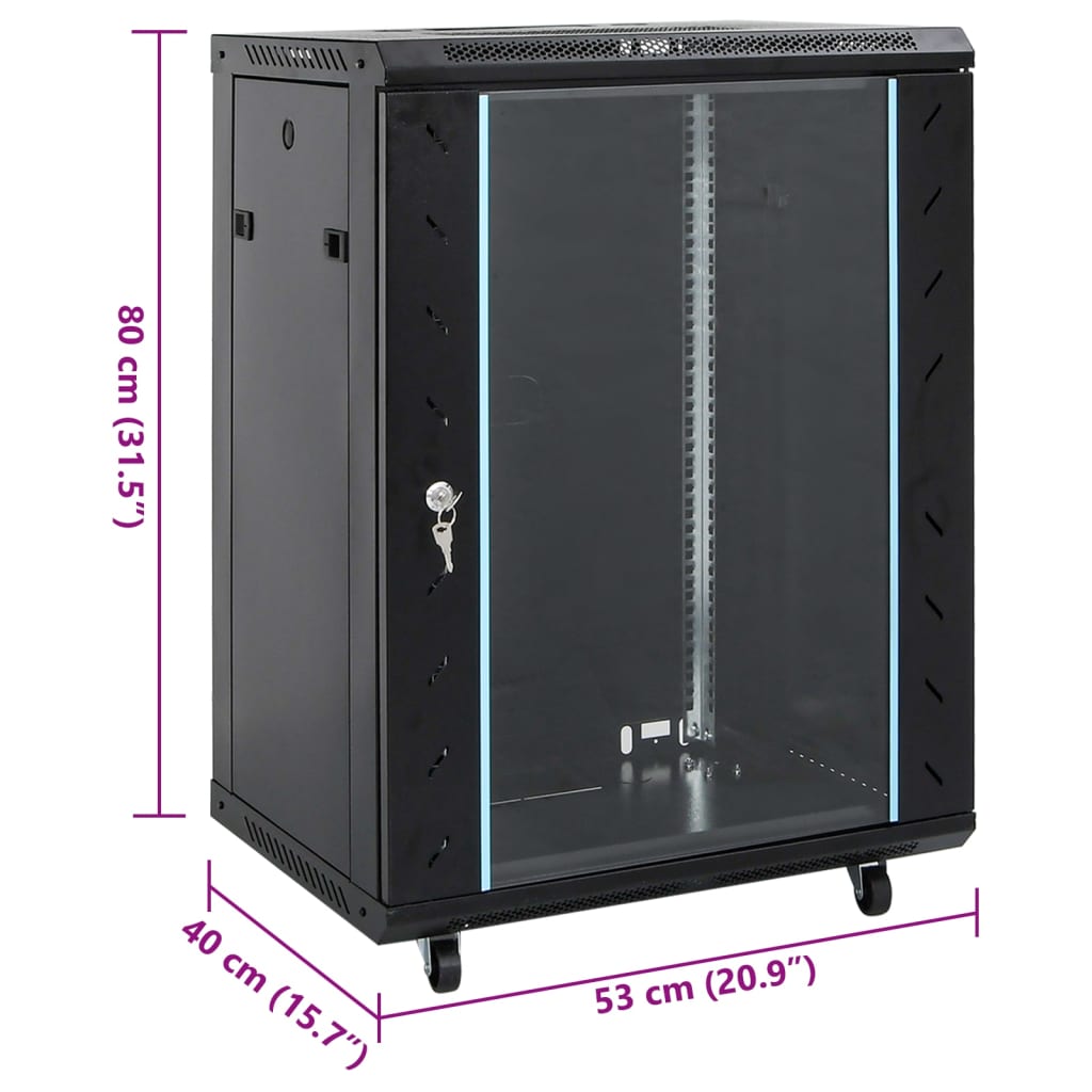 vidaXL Network Cabinet with Swivel Feet Server Rack Storage Equipment IP20