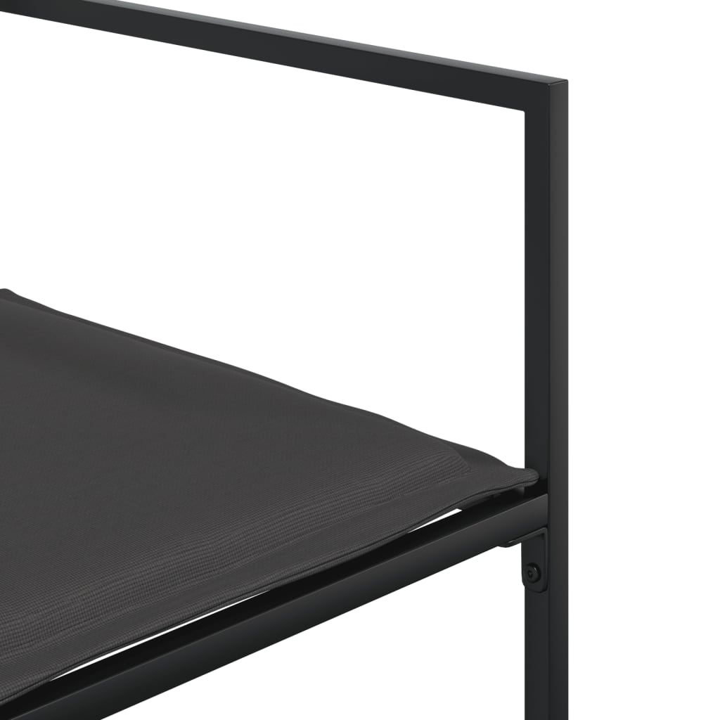 vidaXL Patio Dining Set with Cushions Garden Outdoor Furniture Black Textilene