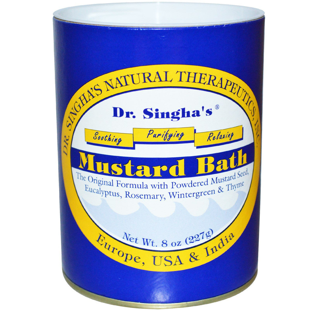 Front view of Dr. Singha's Mustard Bath 8 oz detox formula by Gobingya