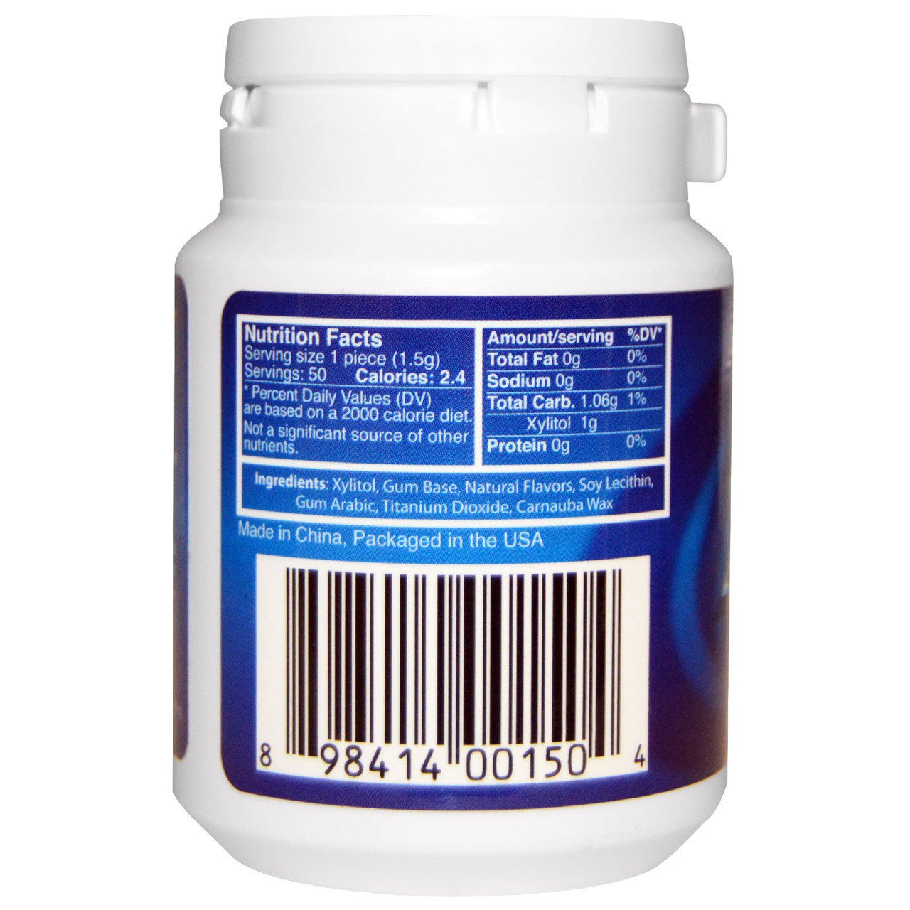 Side view of Gobingya Epic Dental Xylitol Gum packaging showcasing freshness