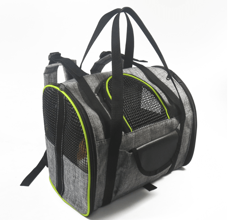 Front view of Pet Voyage Travel Bag in elegant design by Dog Hugs Cat