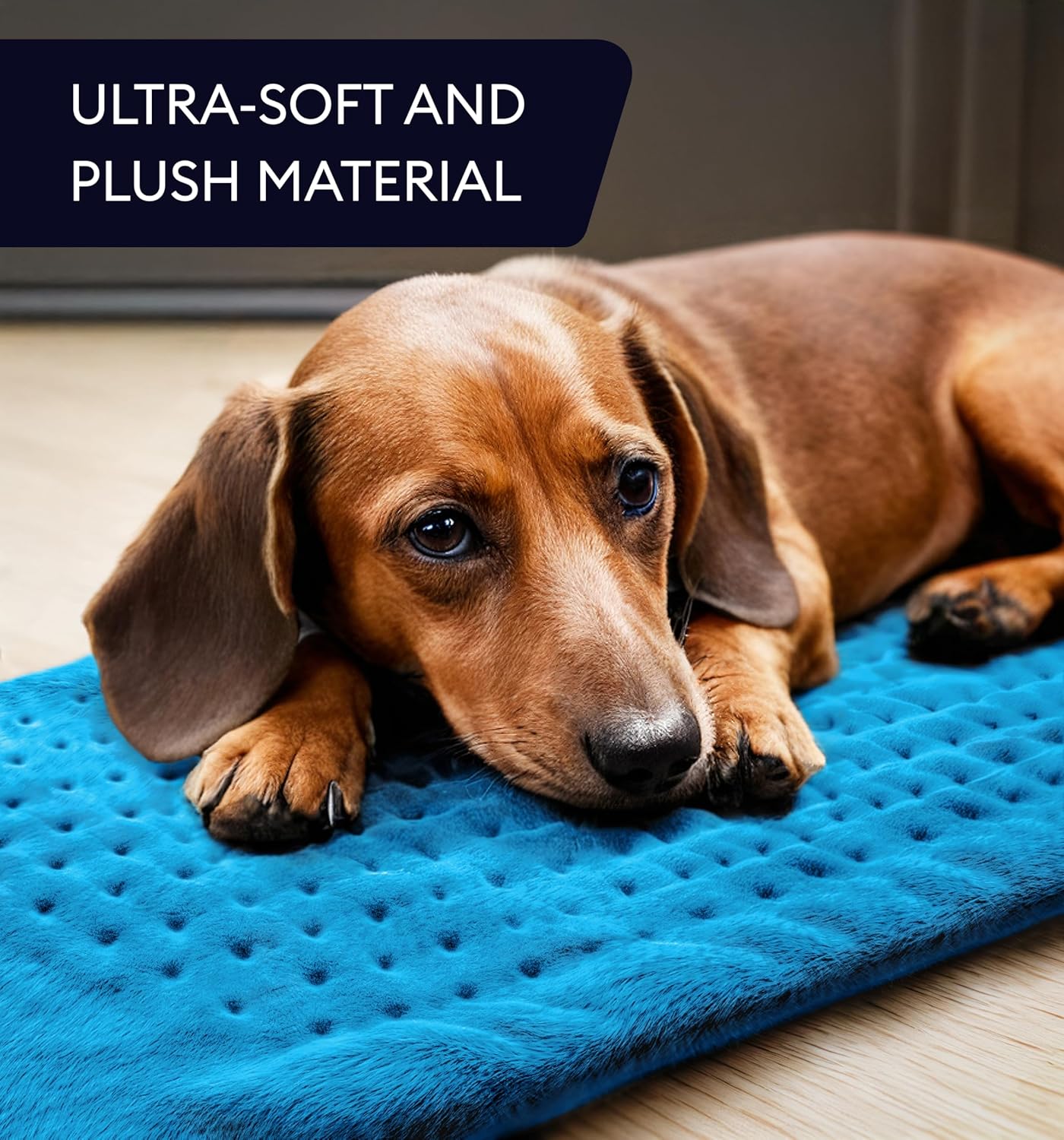 Geniani Extra Large Aqua Blue Heating Pad with steam demonstrating moist heat therapy.