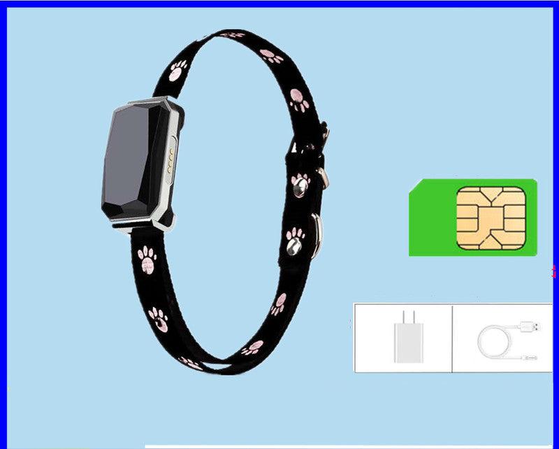 Front view of Smart GPS Pet Tracker Collar in Sapphire by Dog Hugs Cat