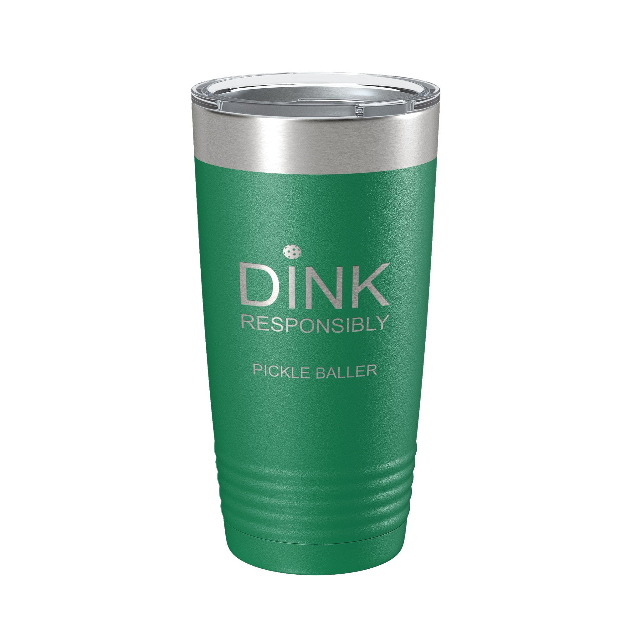 Dink Responsibly Tumbler with a scenic outdoor background