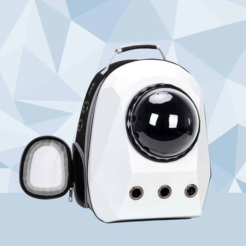 Wanderlust Pet Adventure Backpack displayed in a stylish urban setting