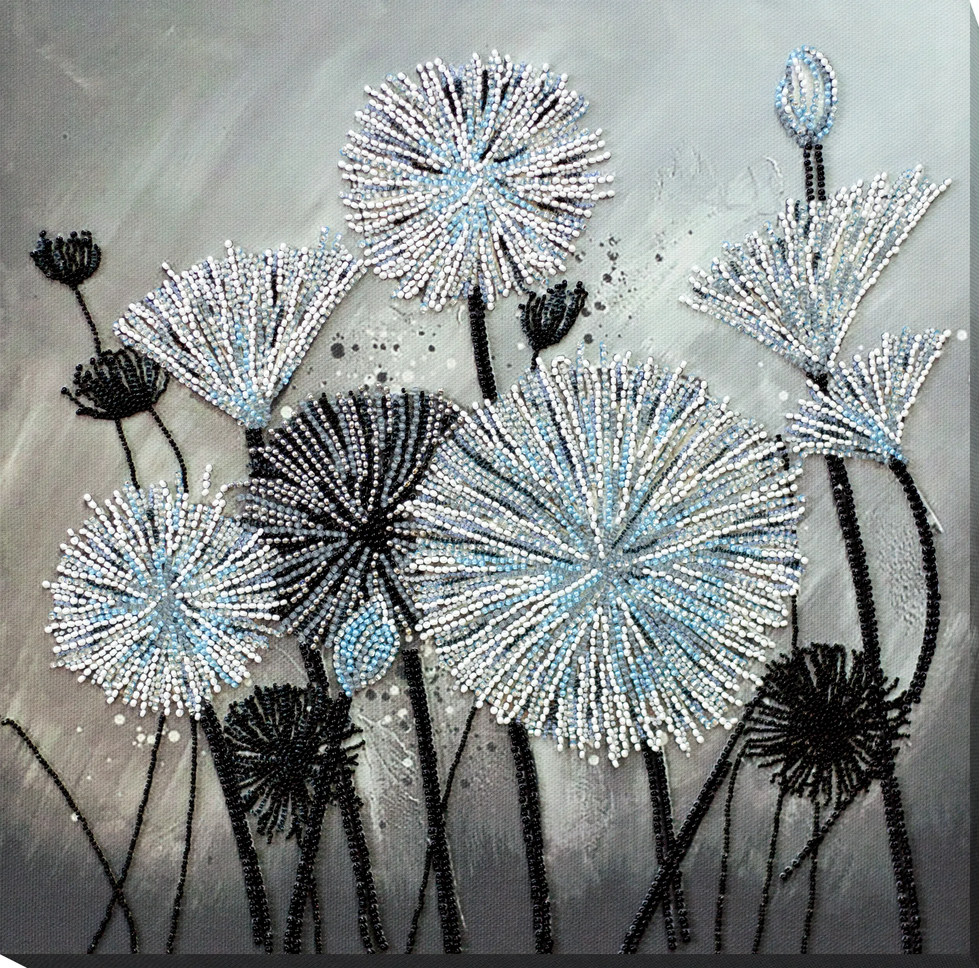 Front view of Air Flowers Bead Embroidery Kit by Abris Art