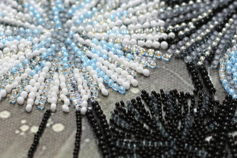 Artistic display of finished piece from Air Flowers Bead Kit