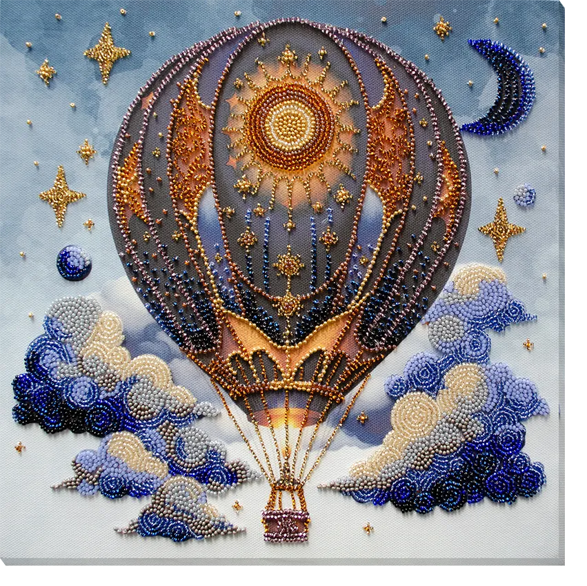 Air Adventures Bead Embroidery Kit by Abris Art with vibrant beads