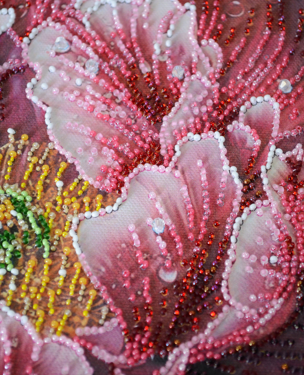 Finished artwork using Dew's Kiss Bead Embroidery Kit