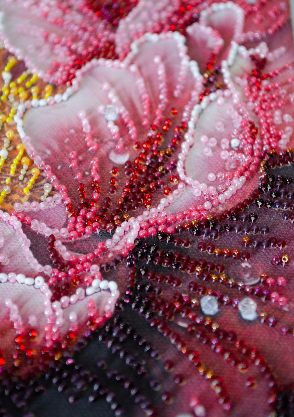 Close-up of Preciosa Ornela beads in Dew's Kiss kit
