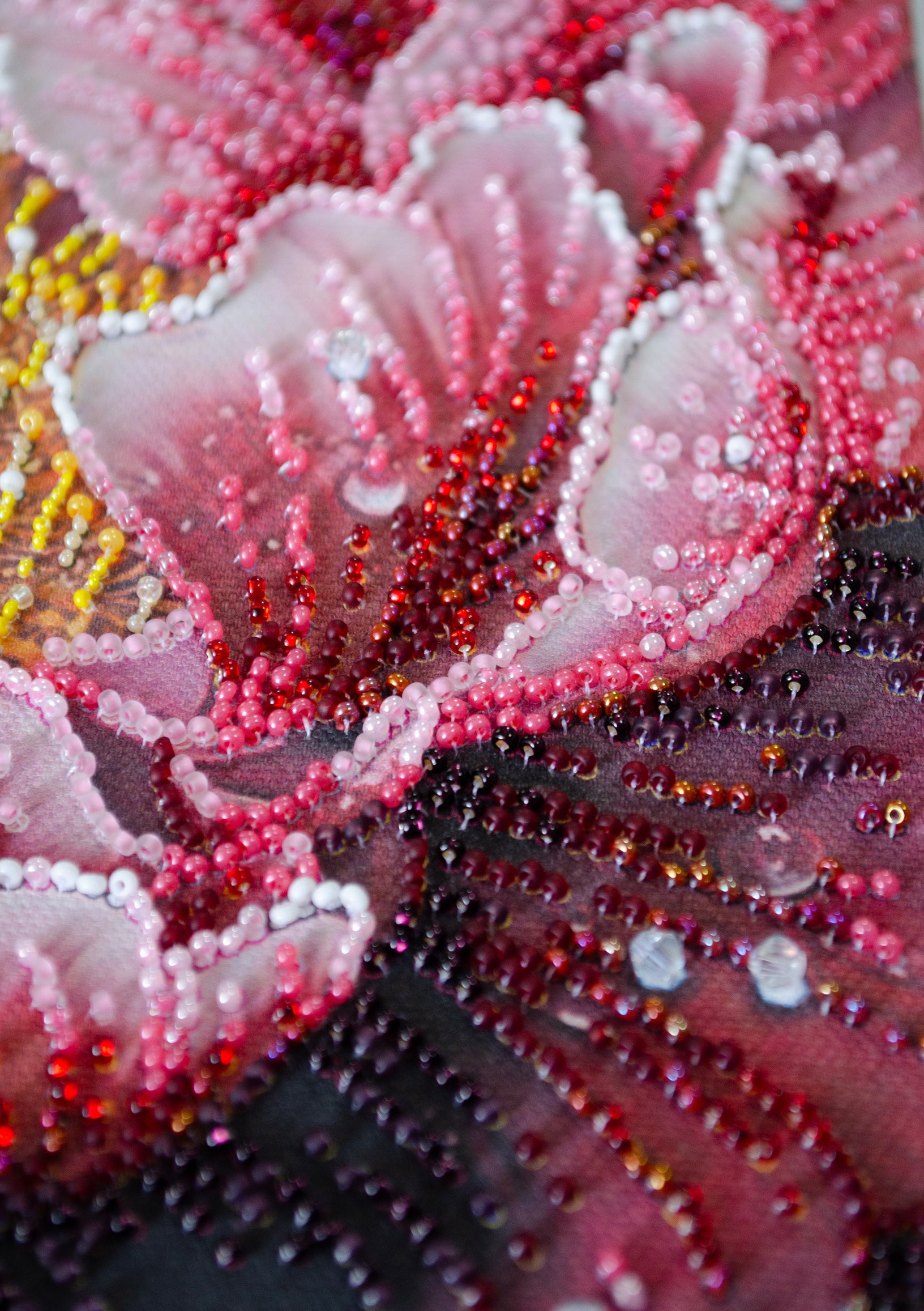 Close-up of Preciosa Ornela beads in Dew's Kiss kit