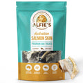Close-up of Premium Australian Salmon Skin Dog Treats by Alfie's Treatos