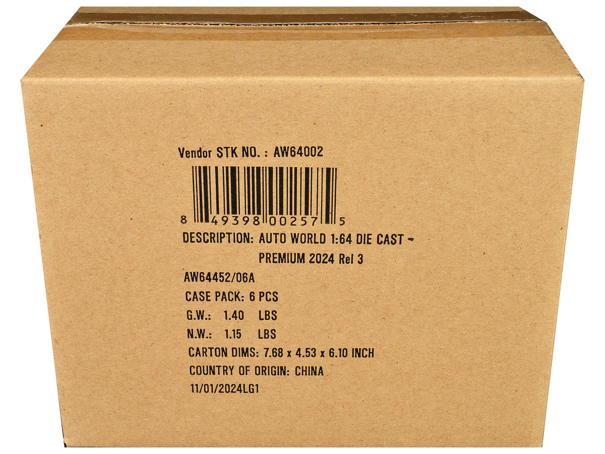 Detailed front view of Auto World 2024 Diecast Model Car Set - 1/64 Scale