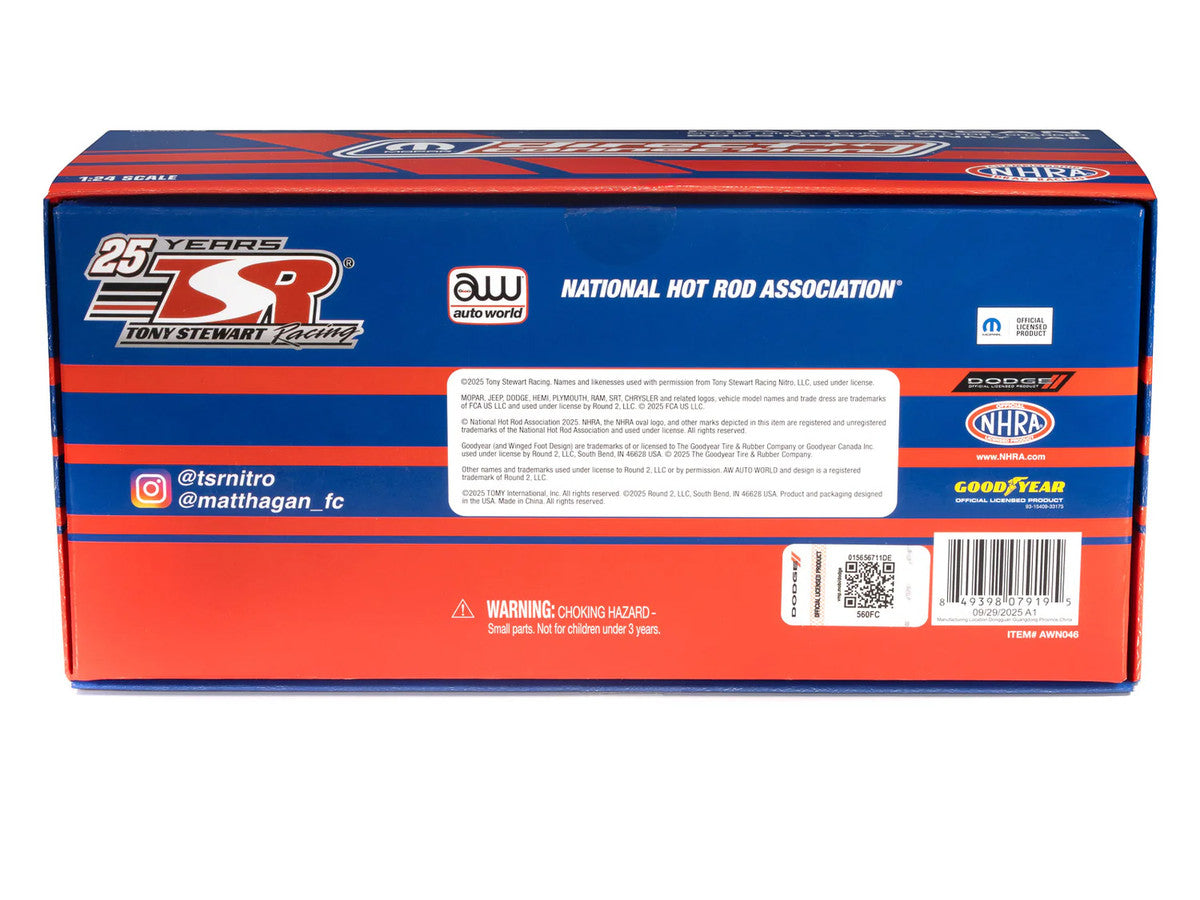 Close-up of the engine compartment of 2025 Dodge Charger NHRA Funny Car Diecast Model