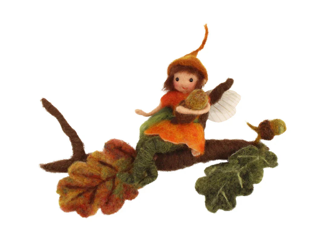 All components included in the Acorn Fairy Needle Felting Kit