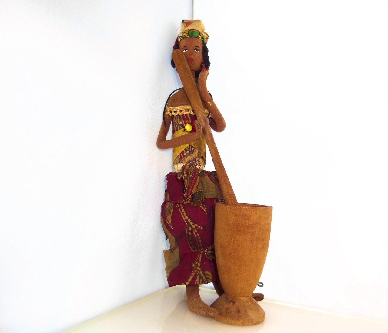 Authentic craftsmanship of Vintage African Doll